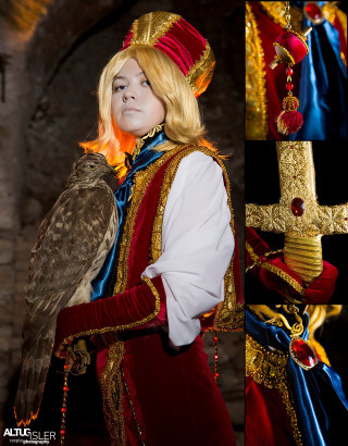 Woman red gold costume bird - a bird of prey free wallpaper for mobile