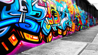 Graffiti wall person sidewalk walking - graffiti paint free wallpaper for desktop