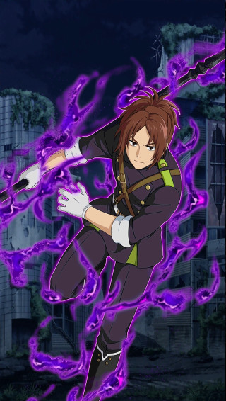 Woman black outfit purple flames - eizan kikukawa free wallpaper for mobile