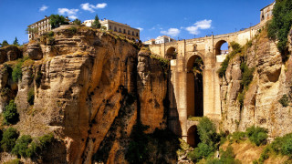 Bridge canyon cliff building top - el greco free wallpaper for desktop