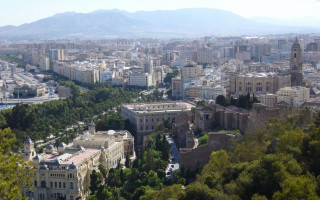 Tokyo cityscape mountains trees bridge - tall building and trees free wallpaper