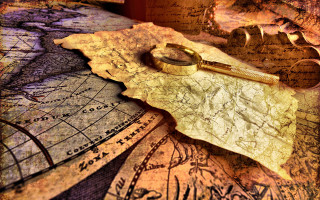 Map gold key compass navigation - a map free wallpaper for desktop