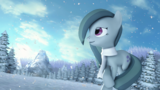 Cartoon pony snow trees background - cicely free wallpaper