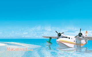 Small plane floating water beach - bascove free wallpaper