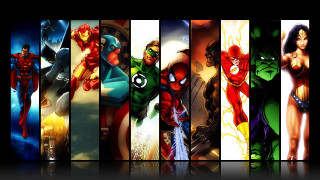 Superheroes collage colorful characters different 2 - a collage free wallpaper for desktop