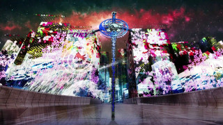 Clock tower city colorful sky - interactive art free wallpaper