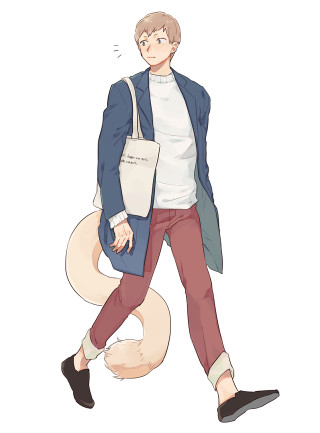 Man blue jacket red pants - a blue jacket free wallpaper for mobile