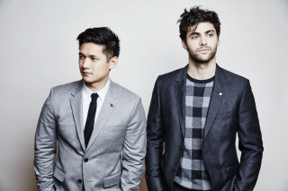 Two men suits white wall - a white wall free wallpaper for desktop