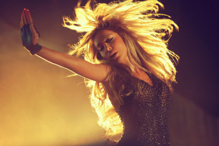 Woman dancing stage hands air - flowing hair free wallpaper for desktop