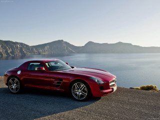 Red sports car road water 4 - annie leibovitz free wallpaper for desktop