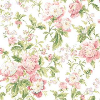 Floral wallpaper pink flowers green - a flemish baroque free wallpaper for tablet