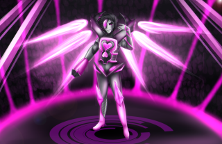 Cartoon character pink light wings - her chest and chest free wallpaper
