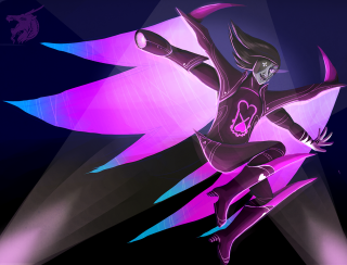 Woman purple costume cape tail - a digital painting of a woman free wallpaper