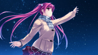 Pink hair girl night sky - night sky free wallpaper for desktop