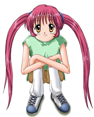 Pink hair girl green shirt 3 - free anime wallpaper for mobile