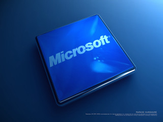 Blue microsoft logo isometric rendering - isometric view free wallpaper
