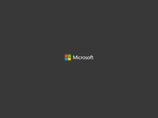 Black background microsoft logo side - minimalist free wallpaper for desktop