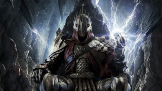 Man armor throne cave lightning - a man in armor free wallpaper for desktop