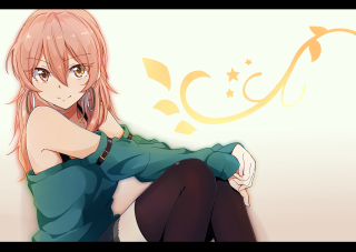 Pink haired girl star sitting - luminous free wallpaper