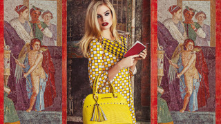 Woman yellow dress yellow purse - christian hilfgott brand free wallpaper for desktop