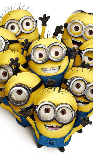 Minions heart shape eyes open - free animals wallpaper