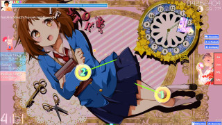 Girl blue dress holding clock - kyoto animation free wallpaper