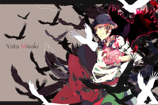 Man hat red dress birds - lineart free wallpaper for desktop