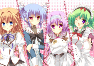 Anime girls pink background stars 2 - hint of yayoi kasuma free wallpaper for desktop