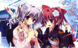 Anime girls pink hair snowy - a snowy background free wallpaper