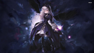 Anime character long white hair 3 - a purple object free wallpaper