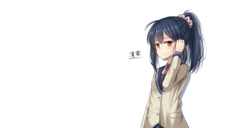 Woman ponytail jacket holding head - aguri uchida free wallpaper