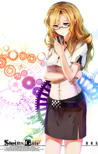 Girl glasses cellphone blonde skirt - analytical art free wallpaper for mobile
