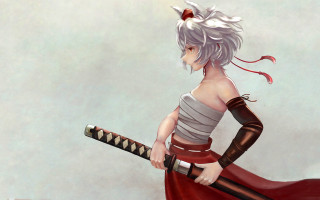 Woman red skirt sword blade - a sword and a sword blade free wallpaper