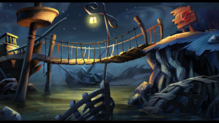 Bridge water night lantern overhead - a lantern free wallpaper