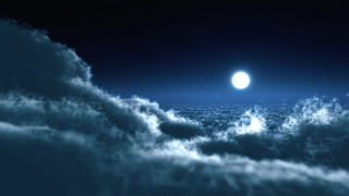 Full moon above clouds night - above the cloud free wallpaper