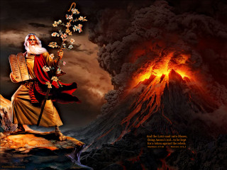 Bearded man volcano fiery samurai - a volcano free wallpaper