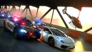 Police car highway helicopter flying - a police car free wallpaper