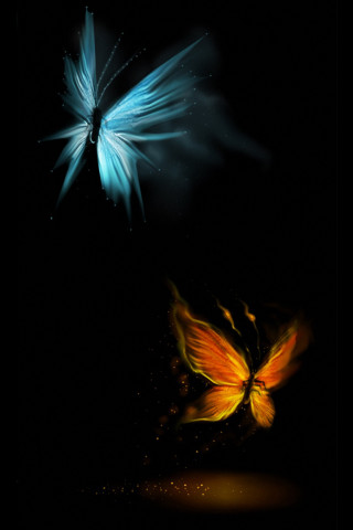 Butterfly flying dark light wings 2 - a light shining free wallpaper for mobile