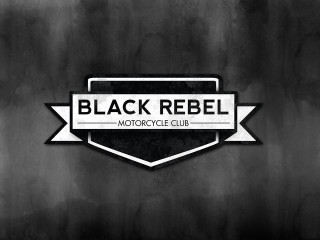 Motorcycle club logo wall black - white lettering free wallpaper