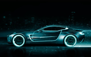 Futuristic car night city glow - a futuristic car free wallpaper for desktop