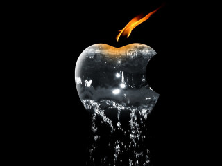 Apple fire water space flame - an apple free wallpaper