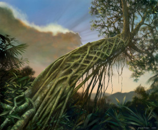 Tree sky clouds sunbeam painting - altermodern free wallpaper