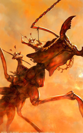 Woman horse sword bird painting - her hand and a bird free wallpaper for mobile