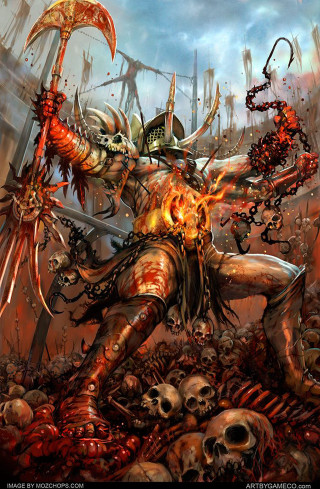 Demonic demon attacking sword skull - demonic free wallpaper for mobile