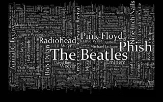 Beatles black white wordcloud photo - computer art free wallpaper