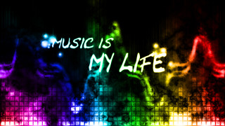 Music life rainbow neon burning - my life free wallpaper