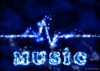 Blue background blue arrow music - neon light free wallpaper