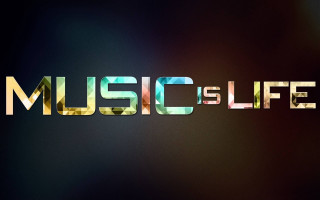 Music is life black background - a colorful text free wallpaper