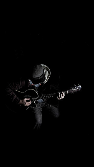 Man hat guitar dark black - conrad marcarelli free wallpaper for mobile