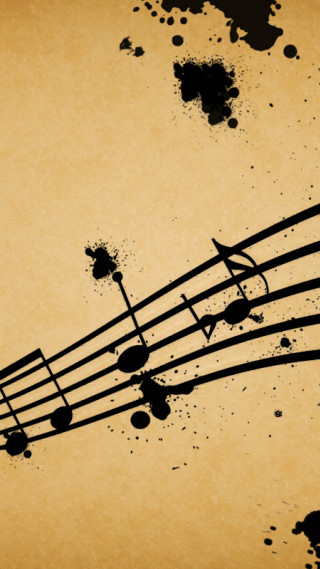 Musical note grungy background paint 2 - a musical note free wallpaper for mobile